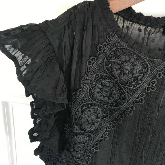 RELISTED Boho Lace Trimmed Top - Picture 11 of 11